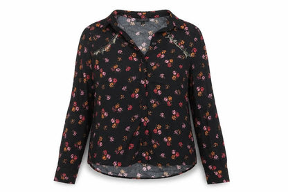 Womens UK Size 10 Topshop Black Basic Button-Up