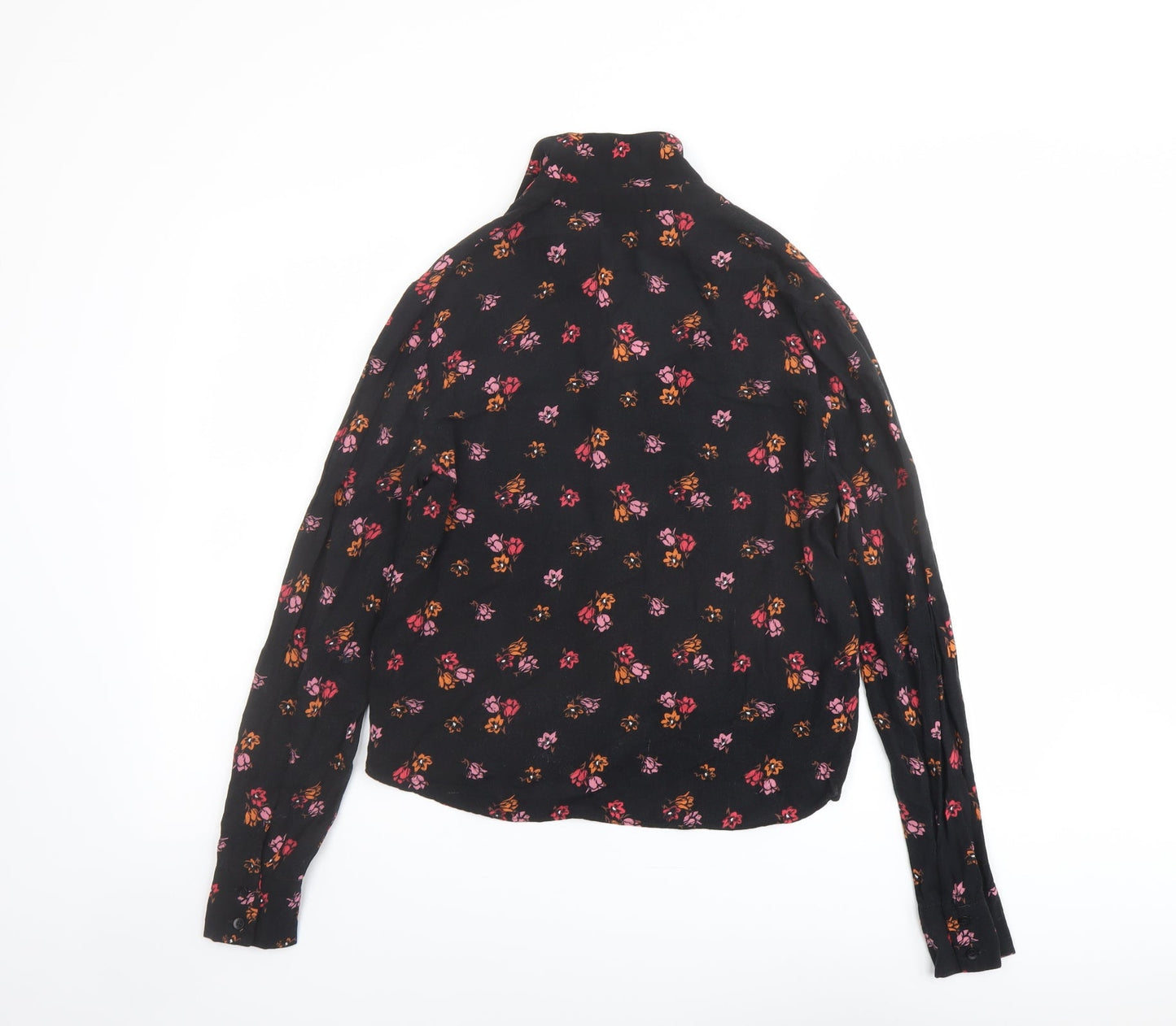 Womens UK Size 10 Topshop Black Basic Button-Up