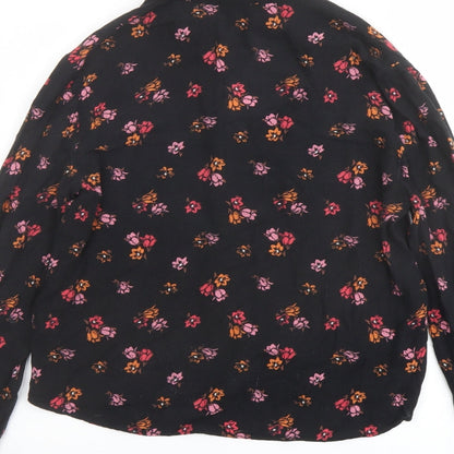 Womens UK Size 10 Topshop Black Basic Button-Up