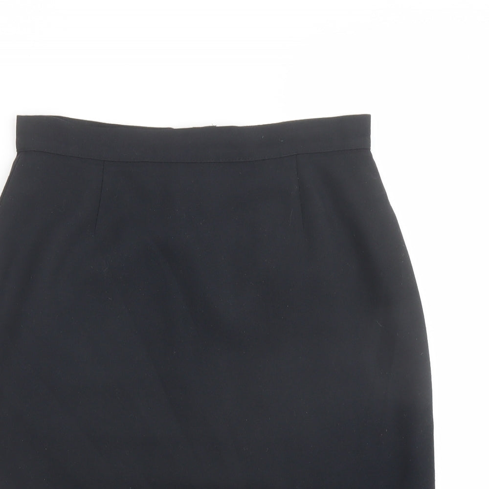 Jessica Reid Womens Black Polyester A-Line Skirt Size 14 Zip