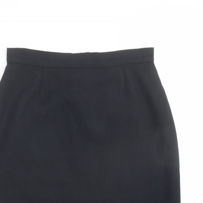 Jessica Reid Womens Black Polyester A-Line Skirt Size 14 Zip