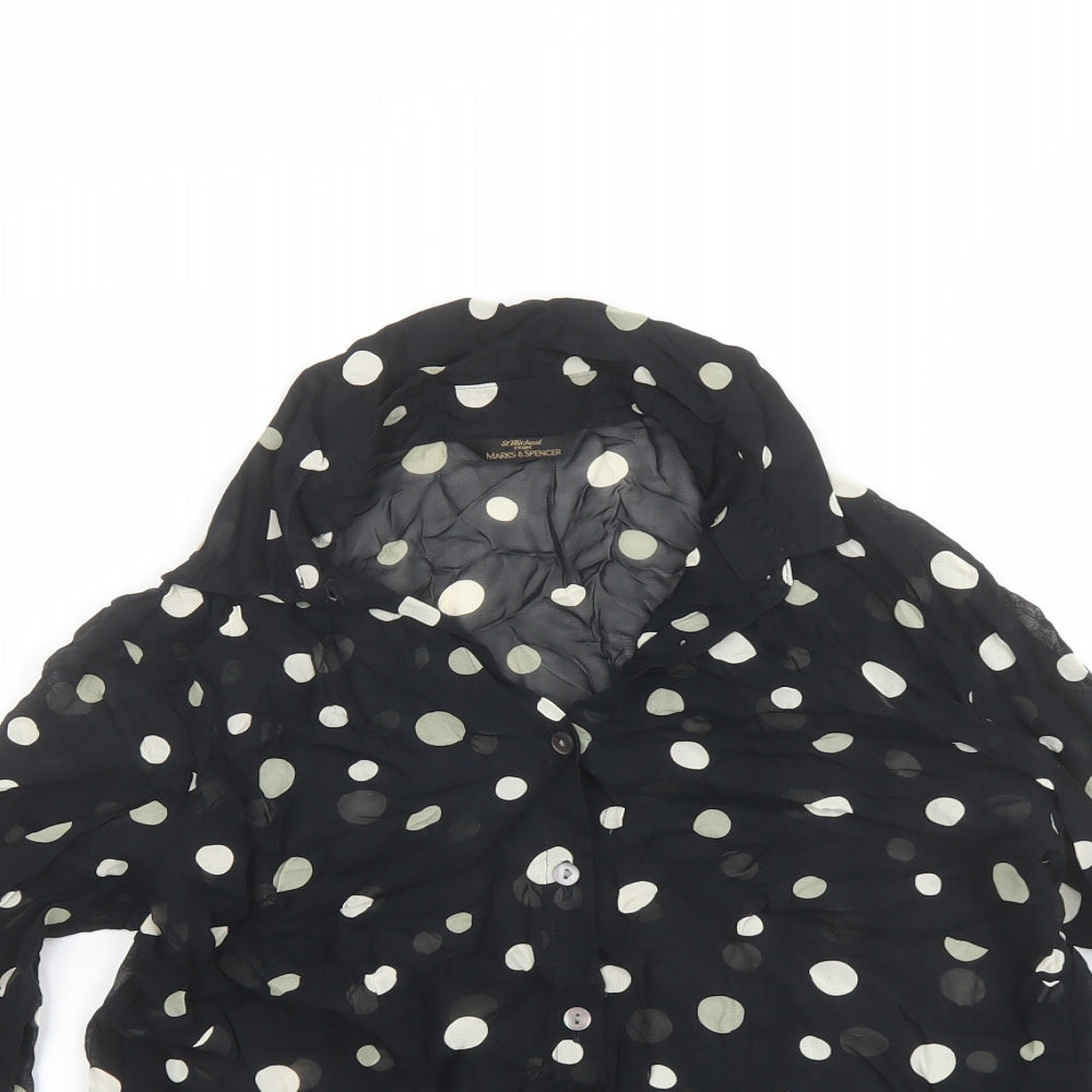 Womens UK Size 12 Marks and Spencer Black Basic Button-Up
