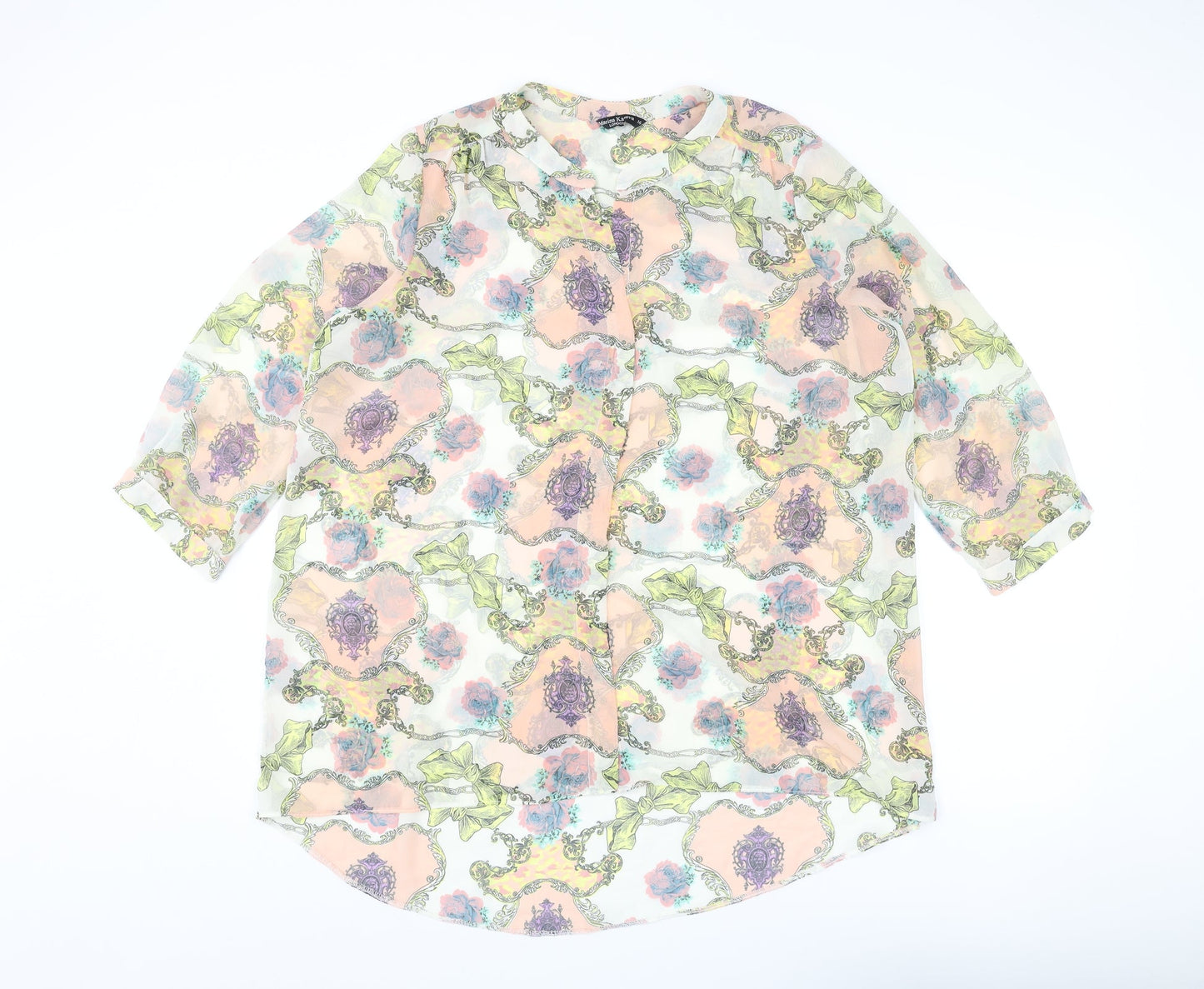 Womens UK Size 16 Marina Kaneva Multicoloured Basic Button-Up