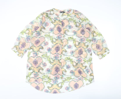 Womens UK Size 16 Marina Kaneva Multicoloured Basic Button-Up