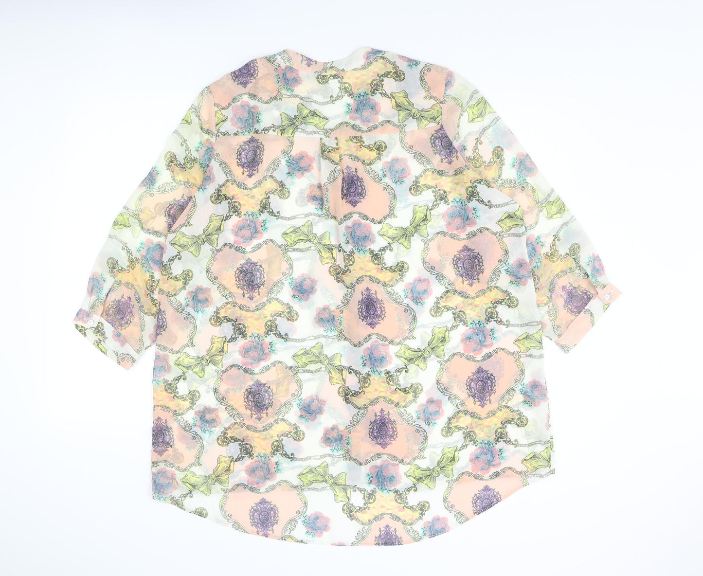 Womens UK Size 16 Marina Kaneva Multicoloured Basic Button-Up