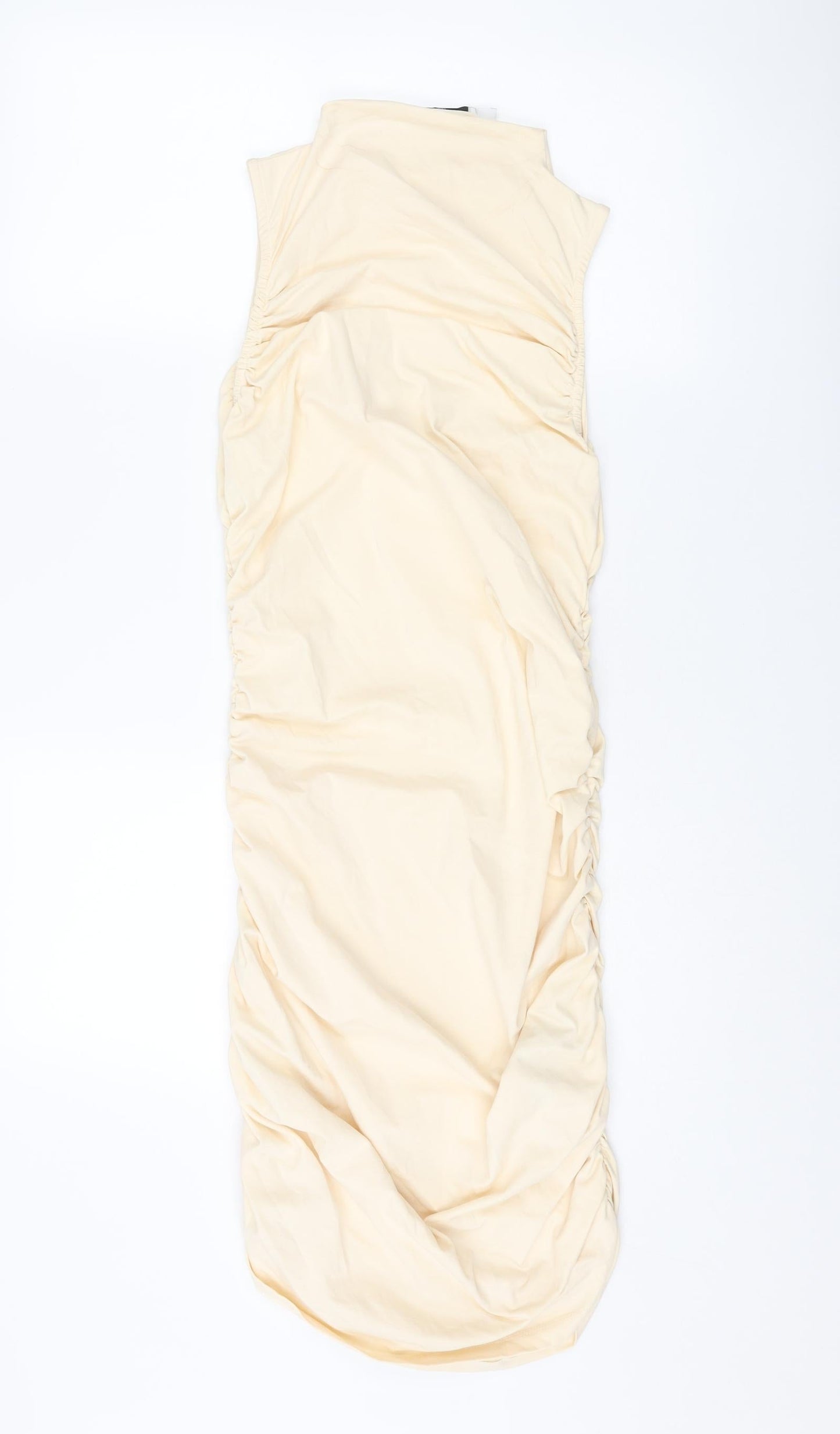 NA-KD Womens Ivory Cotton A-Line Size XL Mock Neck Pullover