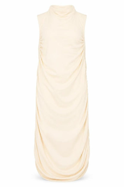 NA-KD Womens Ivory Cotton A-Line Size XL Mock Neck Pullover