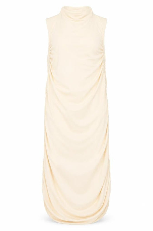 NA-KD Womens Ivory Cotton A-Line Size XL Mock Neck Pullover