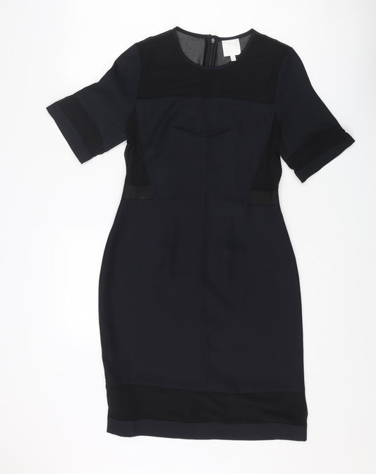 ASOS Womens Blue Polyester A-Line Size 10 Round Neck Zip