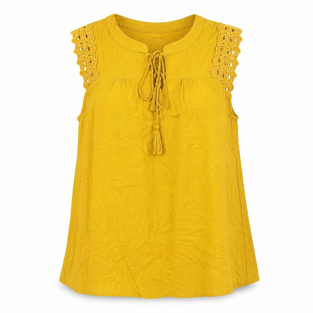 Womens UK Size 10 Only Yellow Basic Tank
