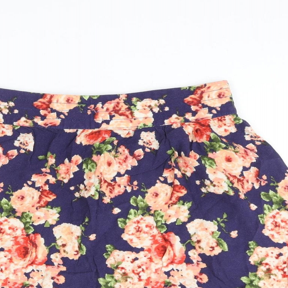 FOREVER 21 Womens Multicoloured Floral Viscose Skater Skirt Size M