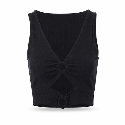 Womens UK Size S Stradivarius Black Basic Tank