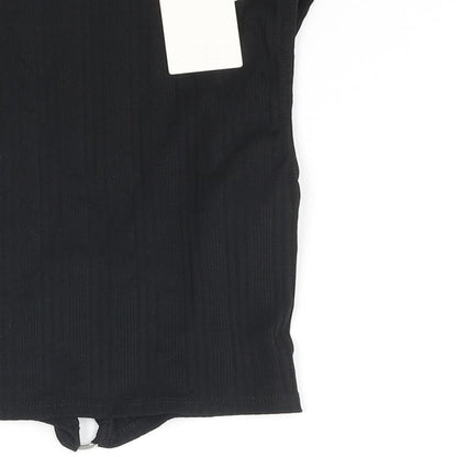 Womens UK Size S Stradivarius Black Basic Tank
