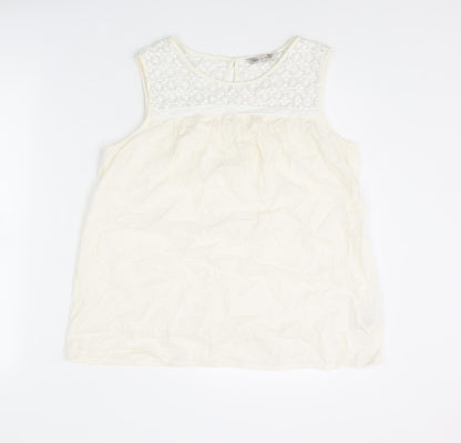 Womens UK Size 14 Marks and Spencer Ivory Basic Tank
