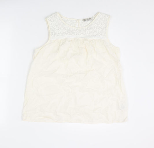 Womens UK Size 14 Marks and Spencer Ivory Basic Tank