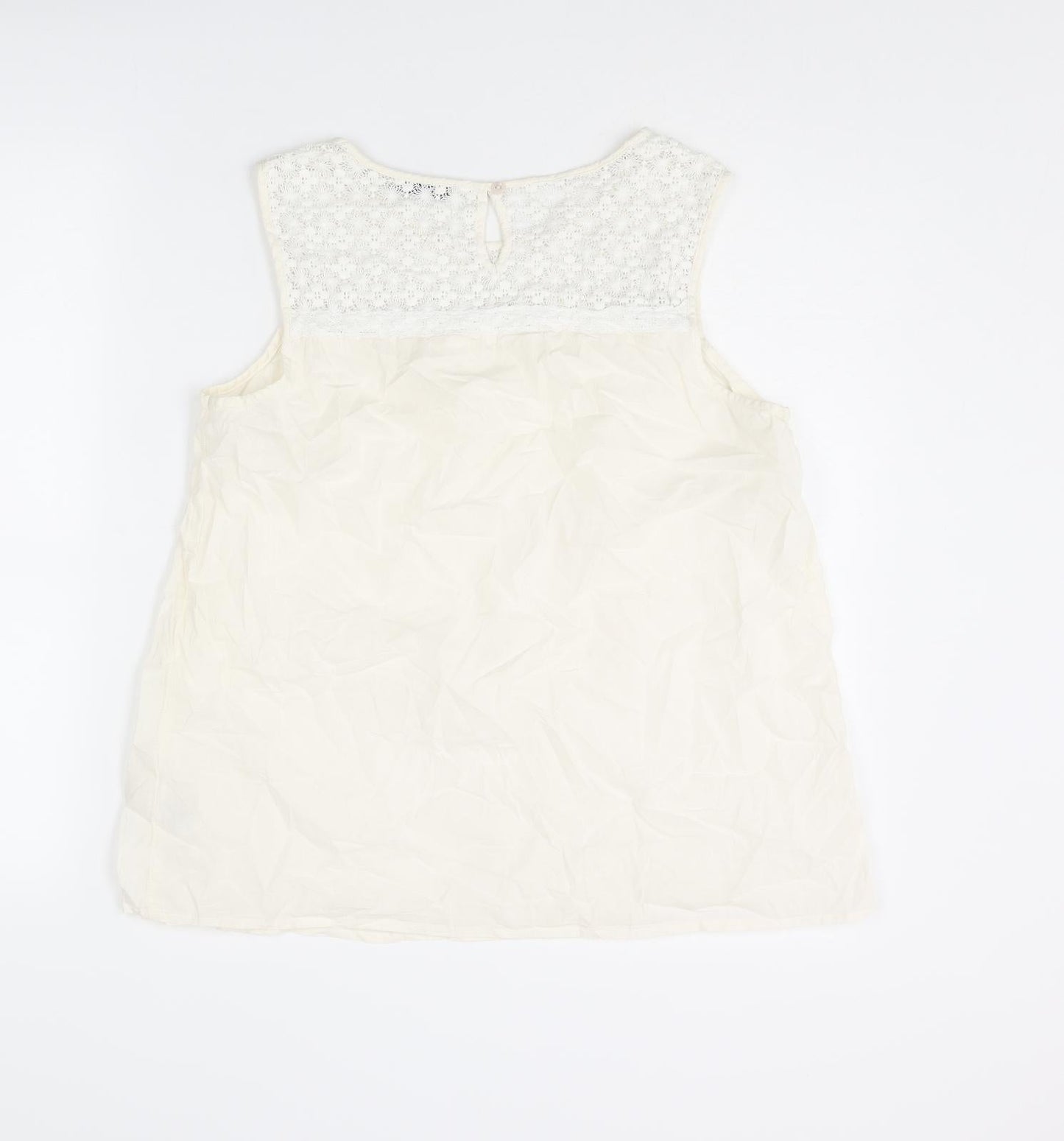 Womens UK Size 14 Marks and Spencer Ivory Basic Tank