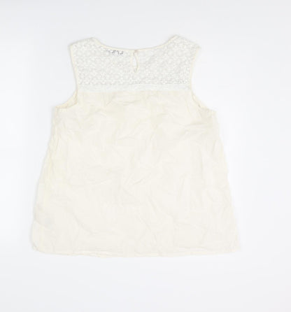 Womens UK Size 14 Marks and Spencer Ivory Basic Tank