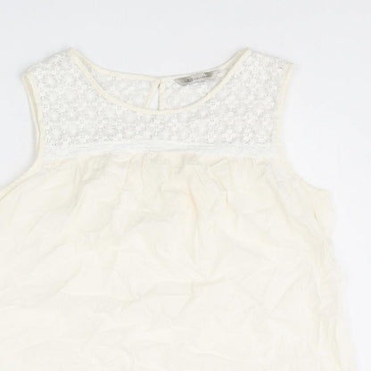 Womens UK Size 14 Marks and Spencer Ivory Basic Tank