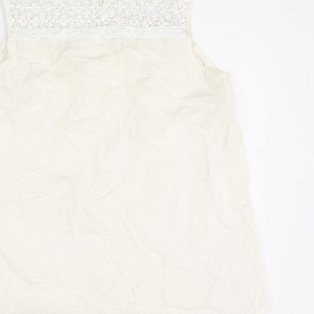 Womens UK Size 14 Marks and Spencer Ivory Basic Tank