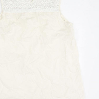 Womens UK Size 14 Marks and Spencer Ivory Basic Tank