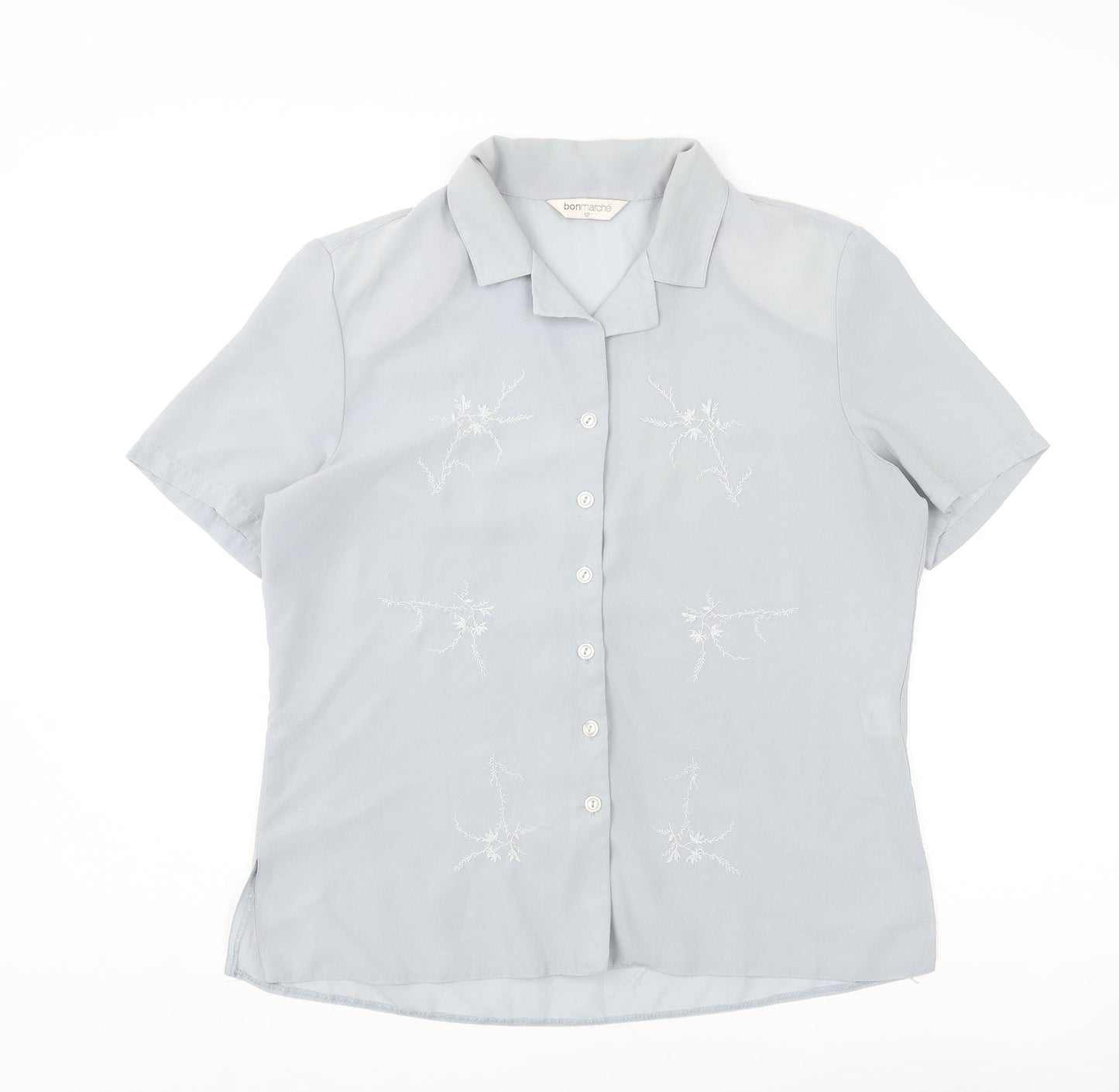 Womens UK Size 16 Bonmarché Blue Basic Button-Up