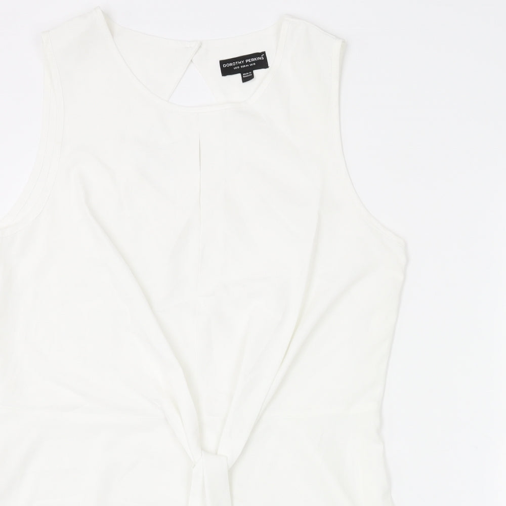 Womens UK Size 16 Dorothy Perkins White Basic Blouse