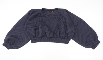 I SAW IT FIRST Womens Blue Polyester Pullover Sweatshirt Size 18 Pullover