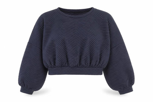 Front view of I SAW IT FIRST women’s blue polyester pullover sweatshirt, size UK 18, pullover