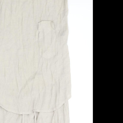 VERO MODA Womens Beige Polyester A-Line Size XS Round Neck Pullover