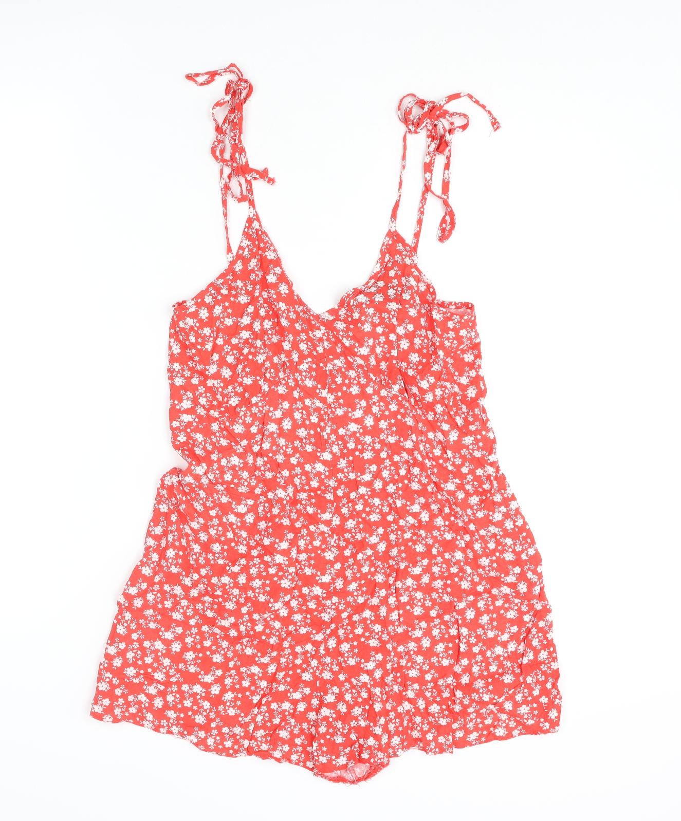 Womens UK Size 10 ASOS One-Piece Red Playsuit
