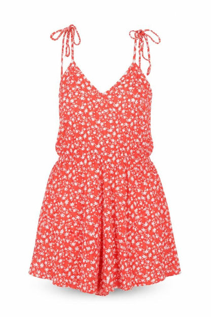 Womens UK Size 10 ASOS One-Piece Red Playsuit