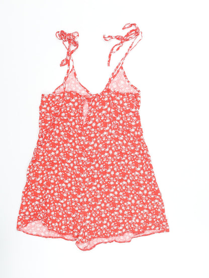 Womens UK Size 10 ASOS One-Piece Red Playsuit