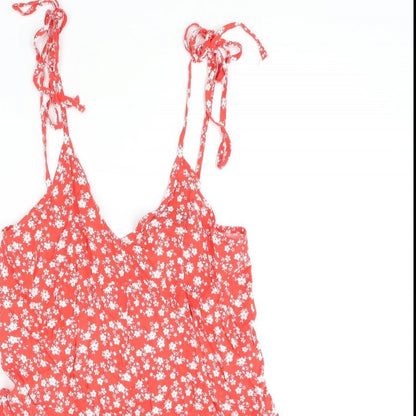 Womens UK Size 10 ASOS One-Piece Red Playsuit