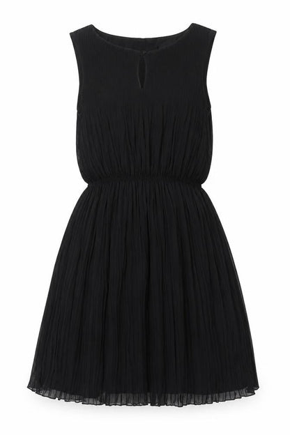 Zara Womens Black Polyester Fit & Flare Size XS Round Neck Button