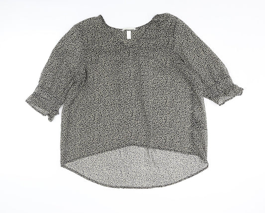 Womens UK Size 6 H&M Black Basic Blouse