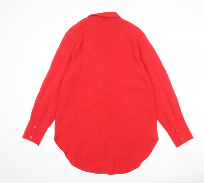 Womens UK Size 10 NEXT Red Basic Button-Up