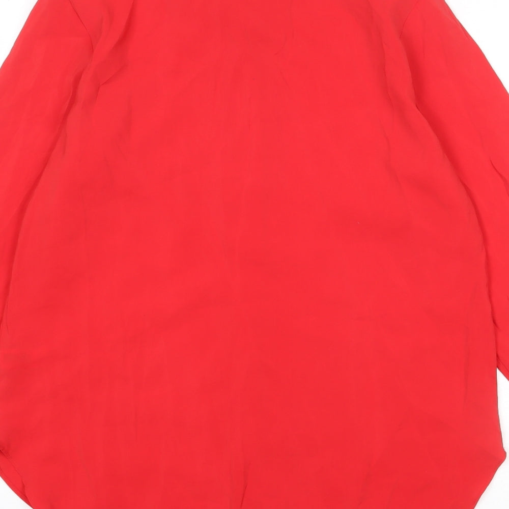 Womens UK Size 10 NEXT Red Basic Button-Up