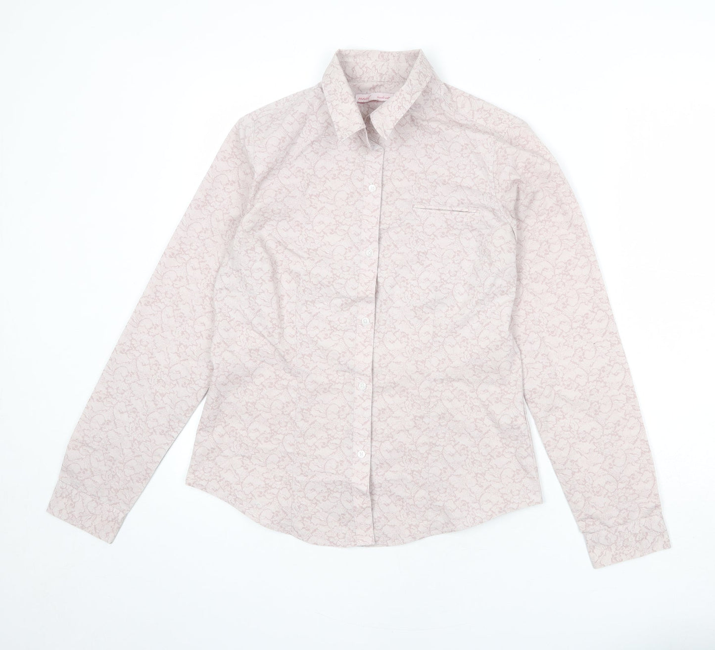 Womens UK Size 12 NEXT Pink Basic Button-Up