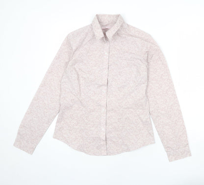 Womens UK Size 12 NEXT Pink Basic Button-Up