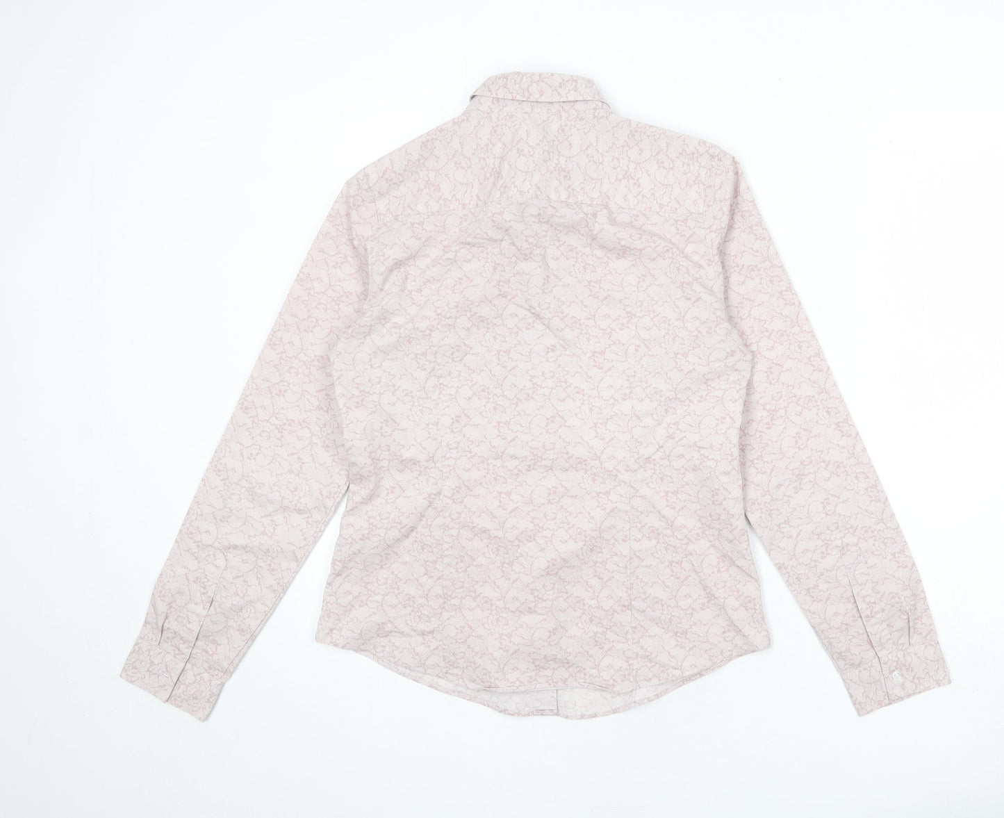 Womens UK Size 12 NEXT Pink Basic Button-Up
