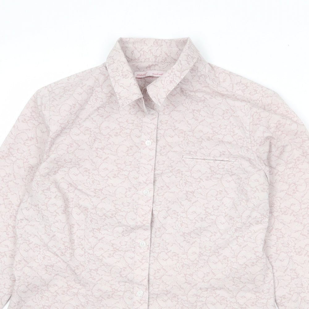 Womens UK Size 12 NEXT Pink Basic Button-Up