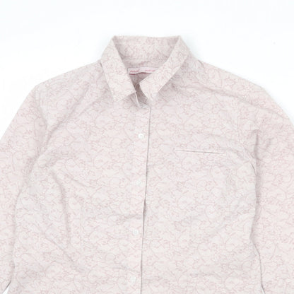 Womens UK Size 12 NEXT Pink Basic Button-Up