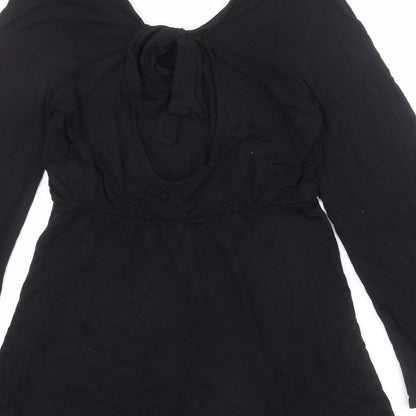 Monki Womens Black Polyester Playsuit One-Piece Size S L3 in Tie