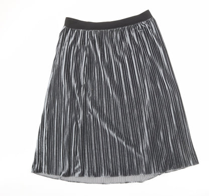 Gerry Weber Womens Silver Polyester Pleated Skirt Size 14