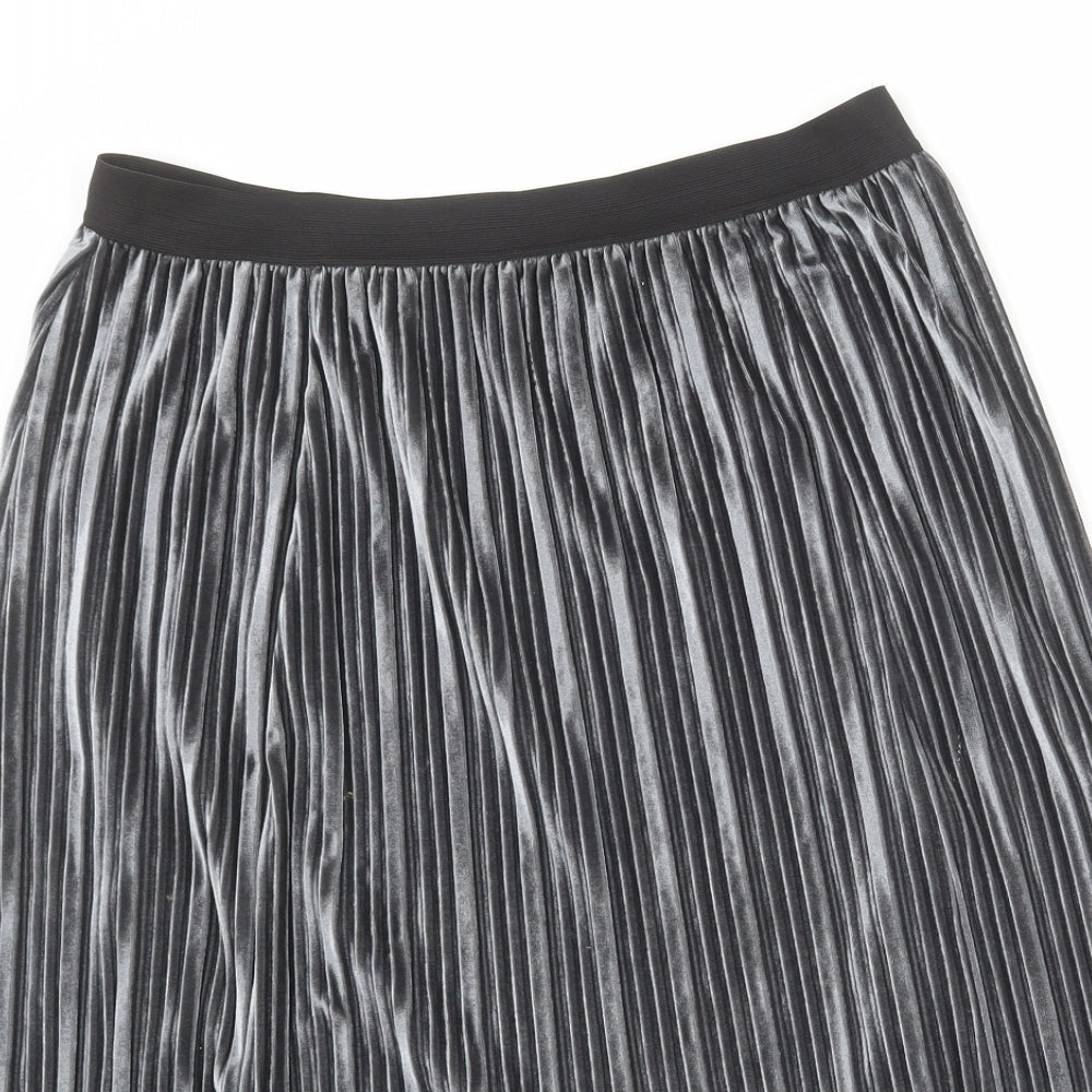 Gerry Weber Womens Silver Polyester Pleated Skirt Size 14