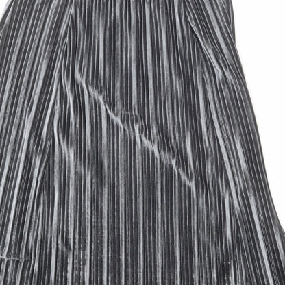 Gerry Weber Womens Silver Polyester Pleated Skirt Size 14