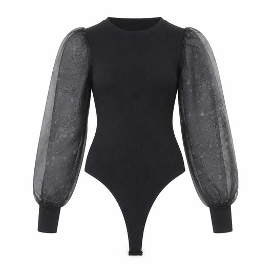 Womens UK Size 8 Pink Vanilla One-Piece Black Bodysuit