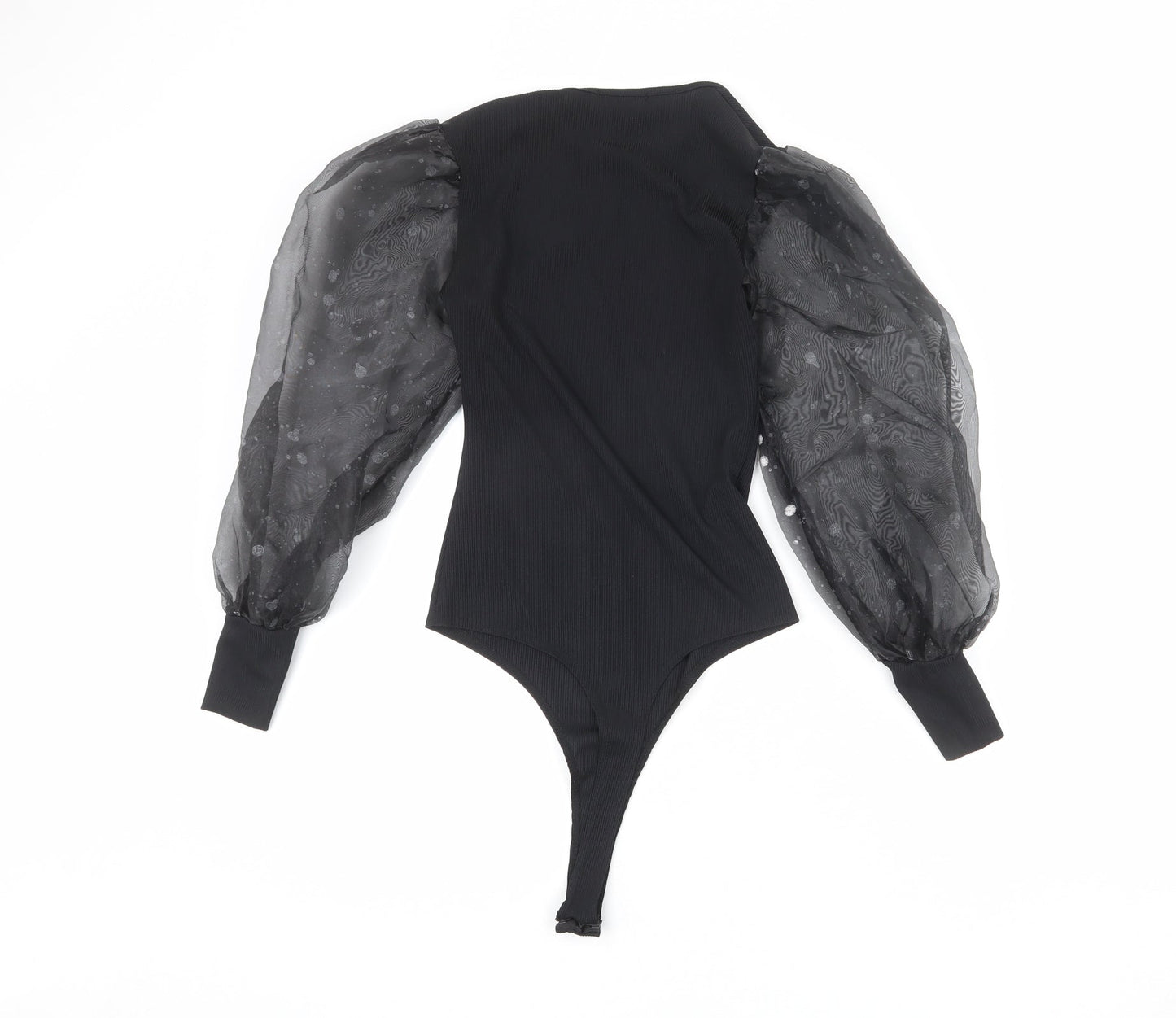 Pink Vanilla Womens Black Polyester Bodysuit One-Piece Size 8 Snap