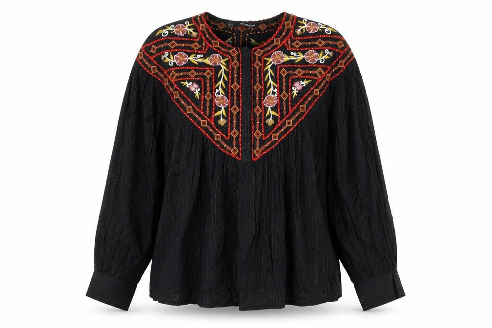 Womens UK Size M Sfera Black Basic Blouse