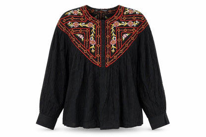 Womens UK Size M Sfera Black Basic Blouse